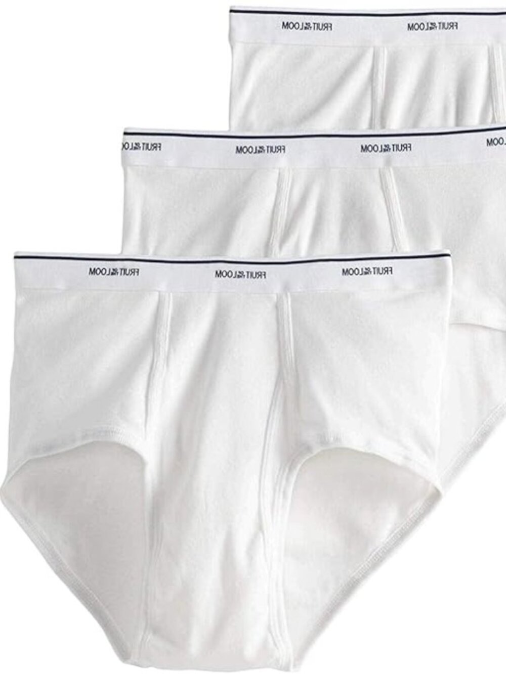 Fruit of the Loom Men S 3 Pack Dual Defense Full Cut Tag-Free Briefs White 2XL